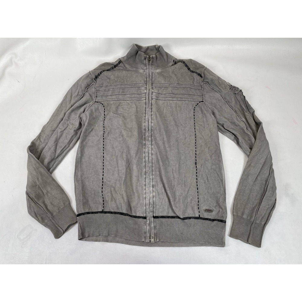 Buckle Black Label 048 Slim Fit Full‎ Zip Jacket Mens L Gray